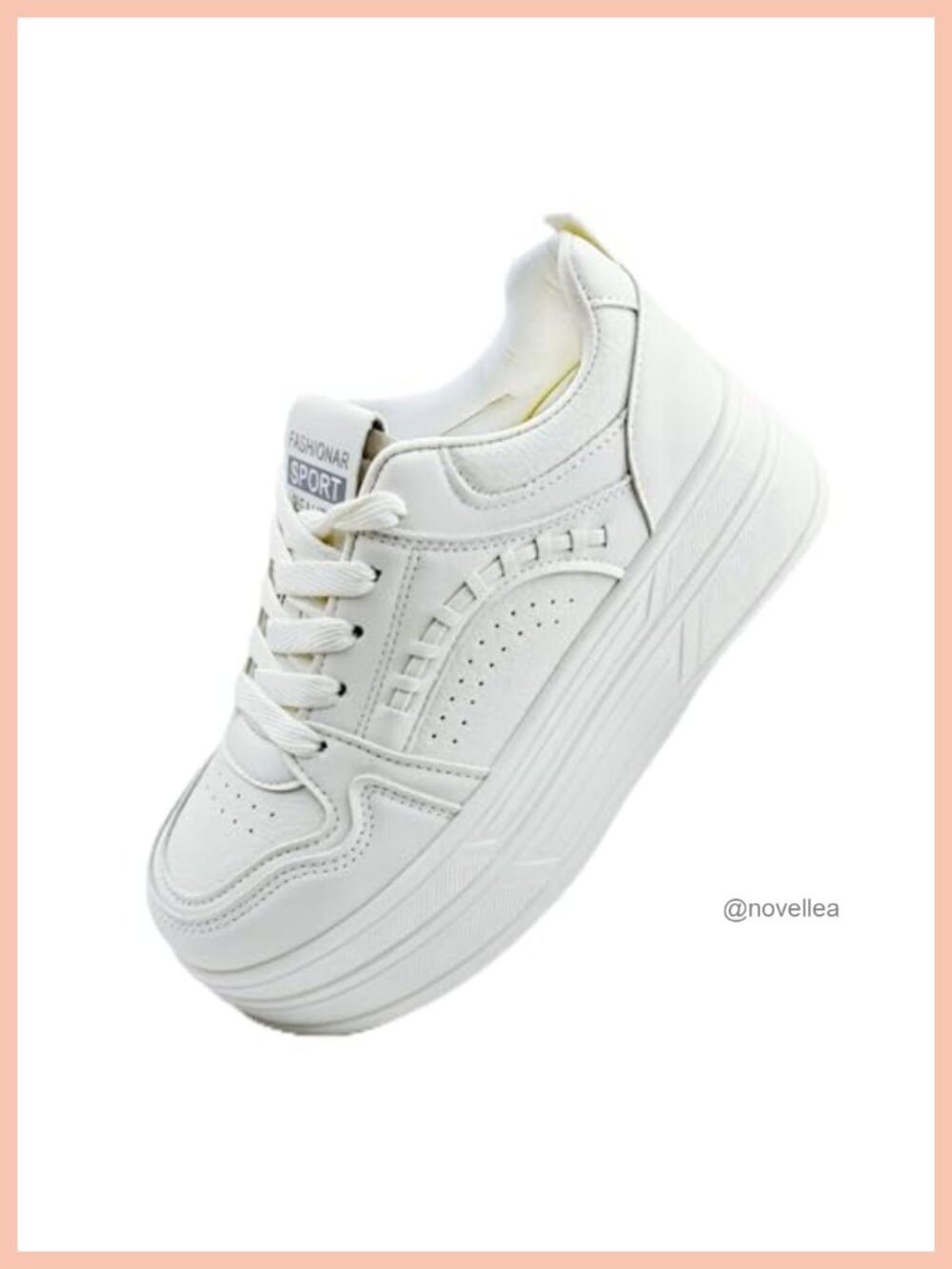 PU Leather Chunky Platform Sneakers Height Incre Casual Walking Shoes